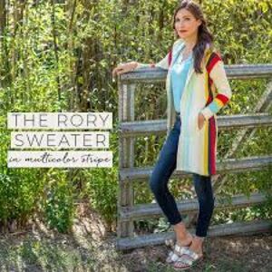Evy's Tree The Rory Multi Striped Hooded Duster Open Cardigan Sweater 2X
